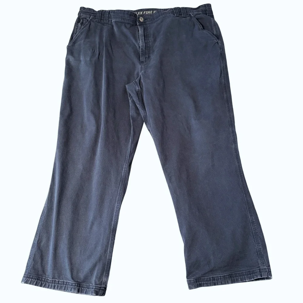 Duluth Trading Co Pants Mens 46x30* Blue Flex Fire Hose Relaxed Fit Work Utility
